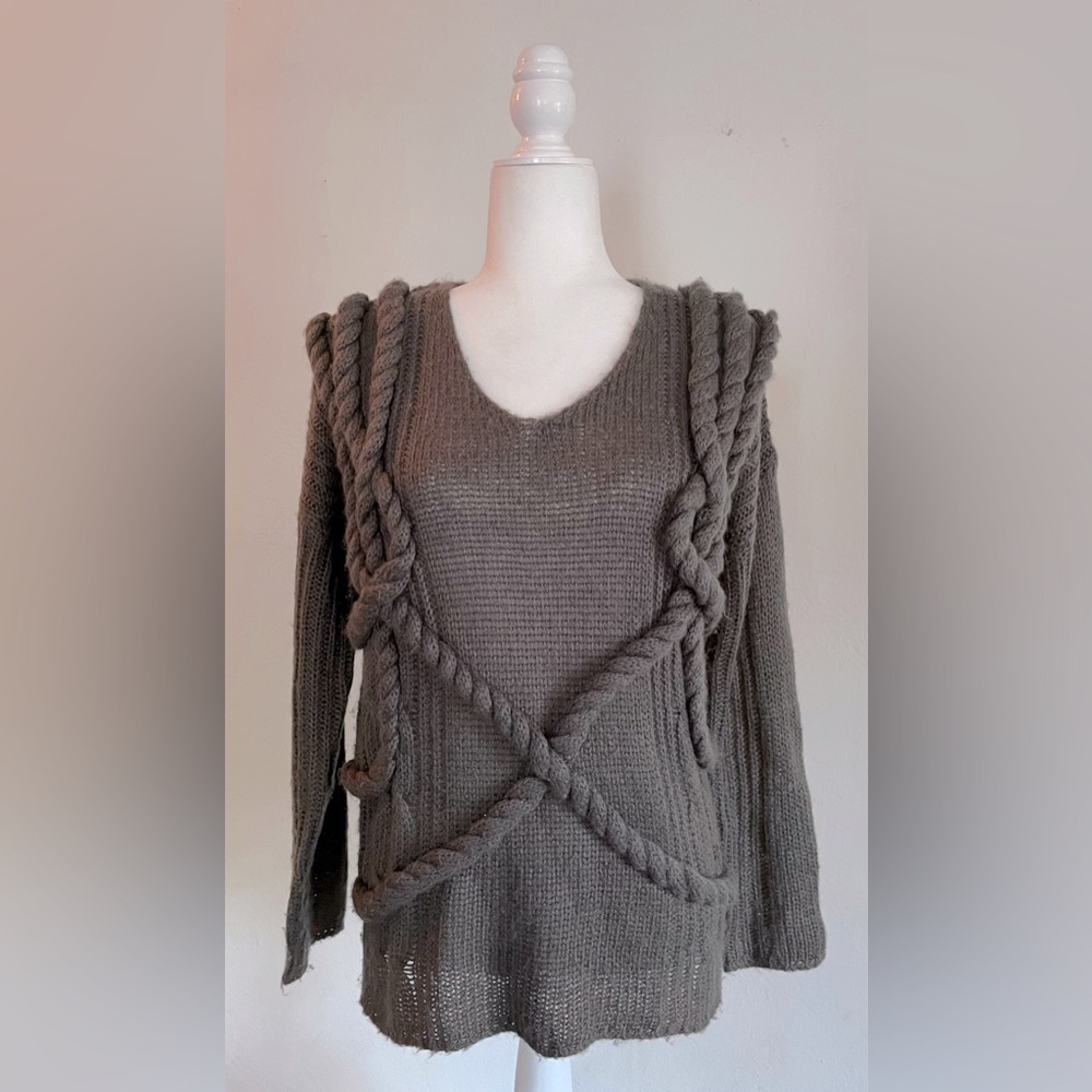 🍁50% Off Fall Sale UNIQ Knit Sweater w/ Knitted Rope Design